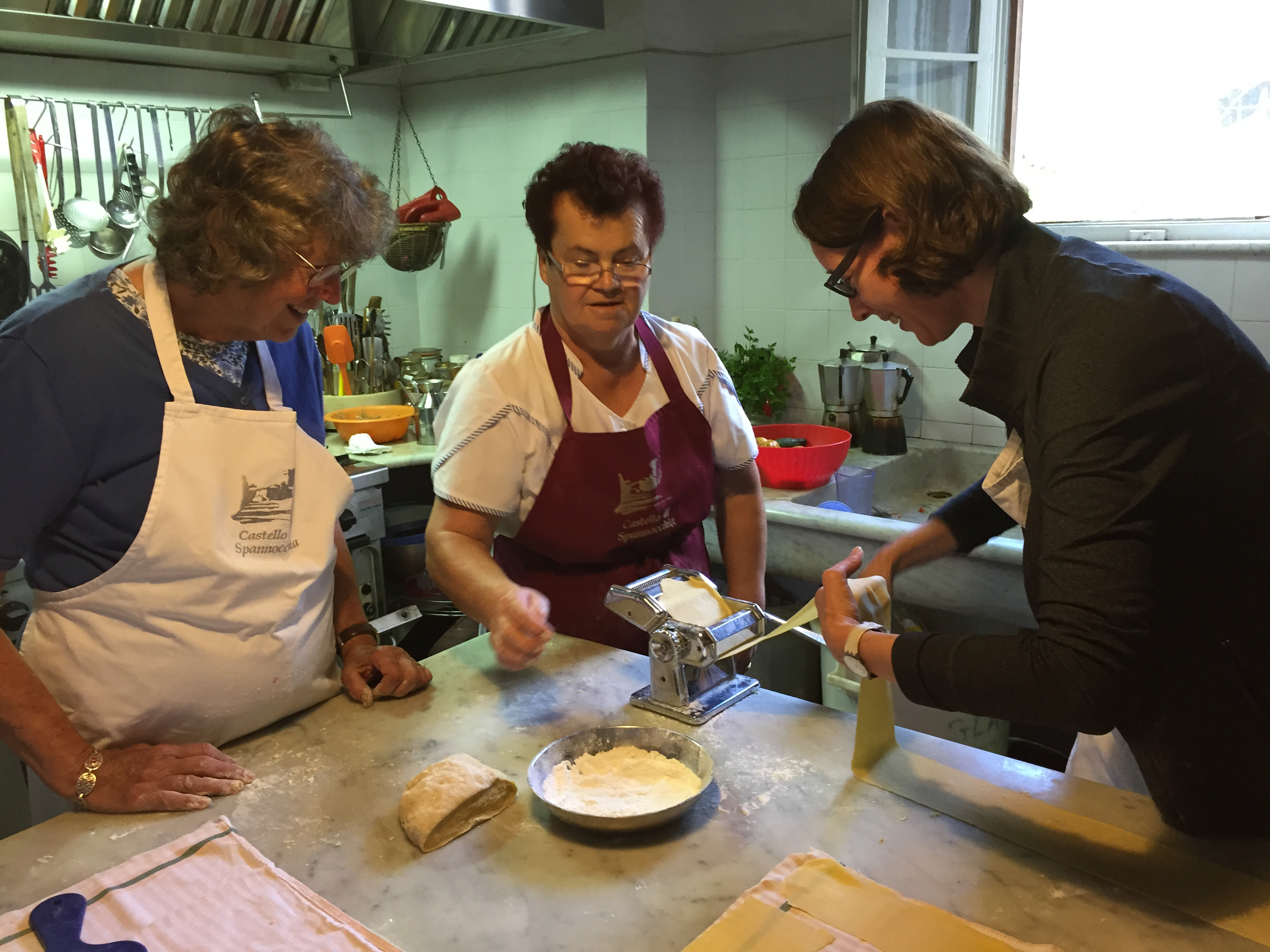 cooking class at Spannocchia