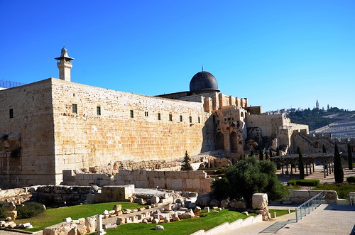 Temple Mount, with the al-Aqsa Mosque, Dome of the Rock and Dome of the Chain