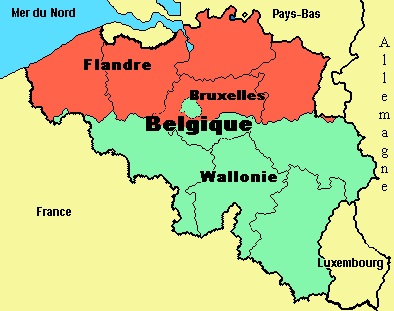Mapa de Bélgica (Flandes y Valonia)