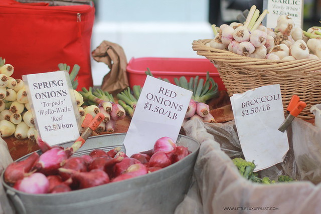 San Francisco Ferry Building Farmers Market spring onions by little luxury list