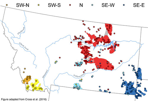 A sage grouse subpopulation map