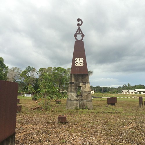 Moiwana Memorial for maroon village massacre, 1986, created by Marcel Pinas (our local host). #Suriname #dvcai #internationalculturalexchange #moiwana #sculpture