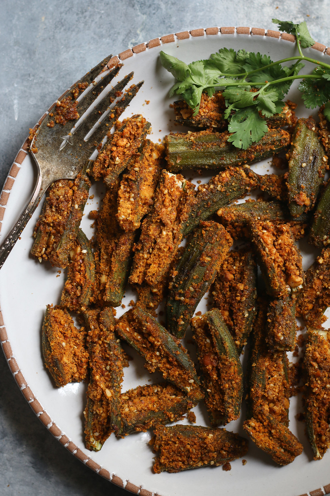 Baked Okra stuffed with Spiced Peanut Mix(easiest recipe) |foodfashionparty|