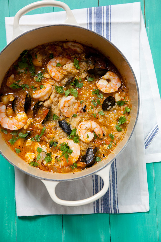 tomato green chile seafood stew