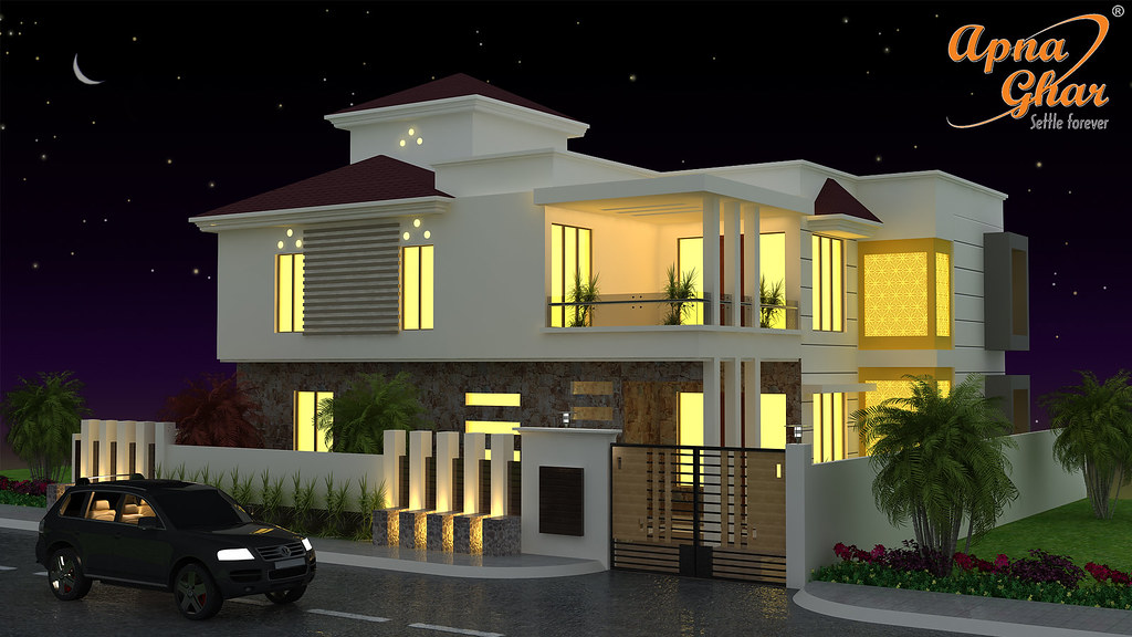 Beautiful Night view of Duplex House Design | Home is ...