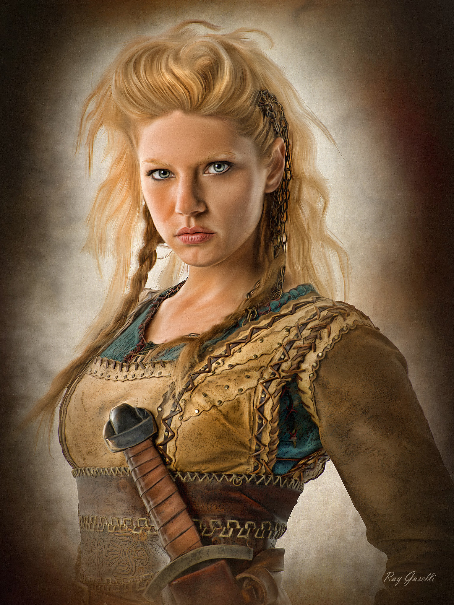 Painting of Lagertha...viking lady.