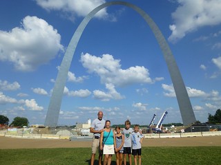 Family at the arch