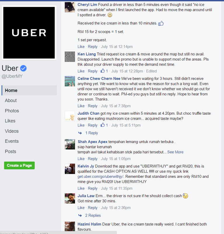 uber icecream fb page