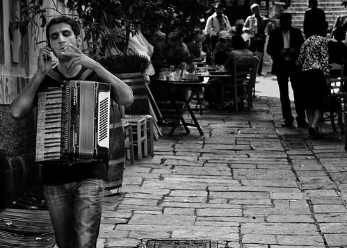 Off-duty accordian player in Athens - #VOTogs52 Project - Week 2