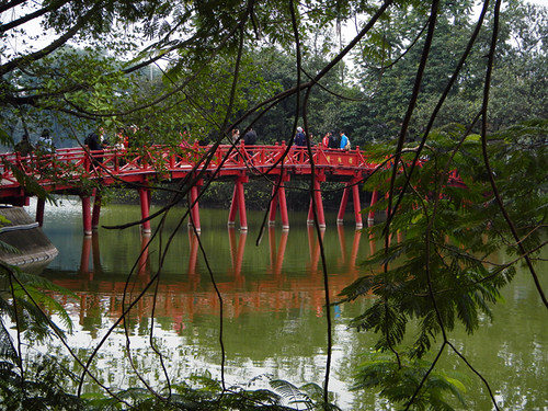 The red bridge in Hanoi, Vietnam