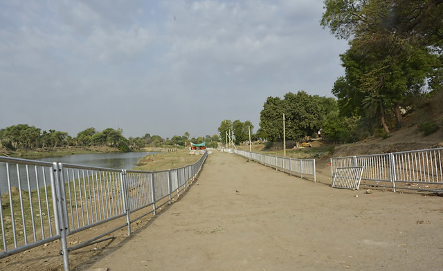 Barricades remain on the agricultural land near Gaughat.