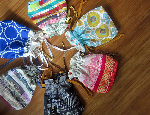 little patchwork bags