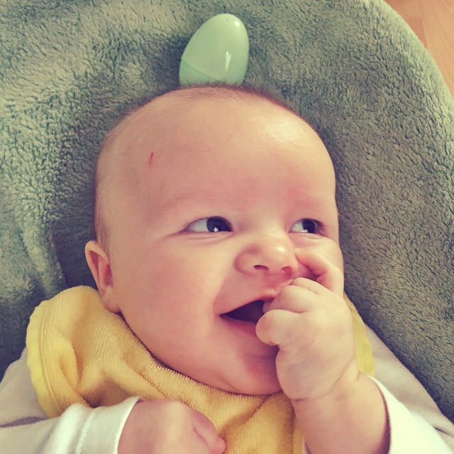 He's ready for Easter! #Easter #baby #DMbabies #cuteness #momlife #2months