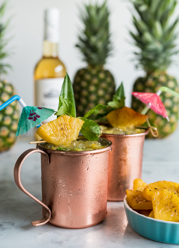 Roasted Pineapple Hawaiian Mule Cocktail www.pineappleandcoconut.com #KoloaRum #liquidpoetry