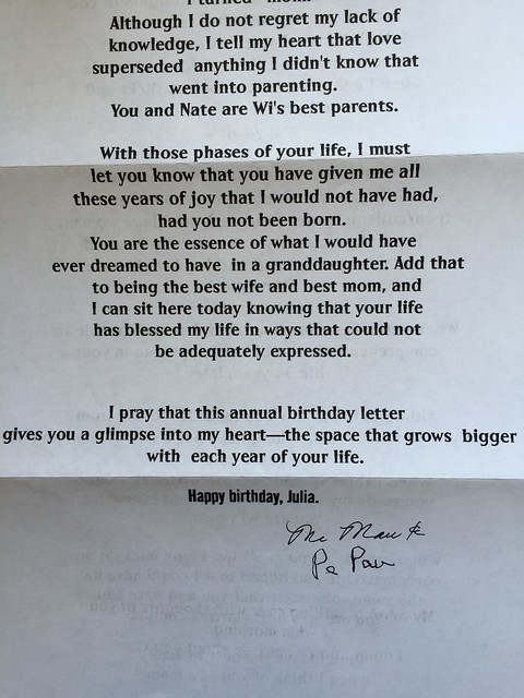 Memaw's birthday letter