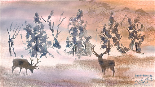Painted image in the Sumi-e style using Corel Painter