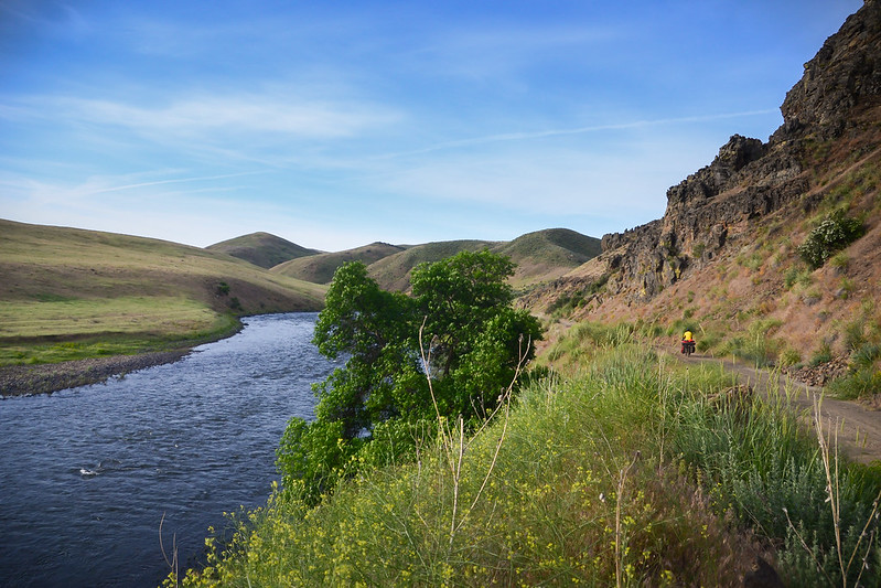 bicycle touring on Weiser River Trail in Idaho