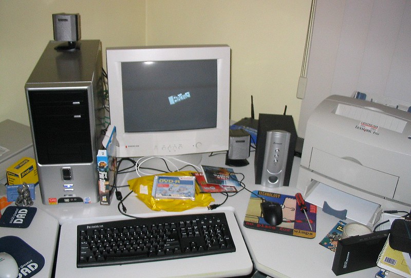 My desk, May 2005
