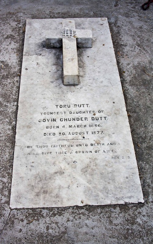 Grave of Toru Dutt in Maniktalla Christian Cemetery, Kolkata