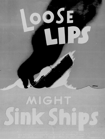 World War II Poster - loose lips sink ships