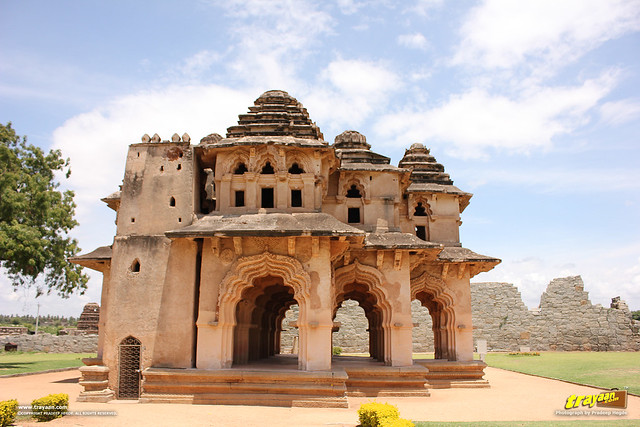 Lotus Mahal pavilion in Zenana Enclosure, Hampi, Ballari district, Karnataka, India