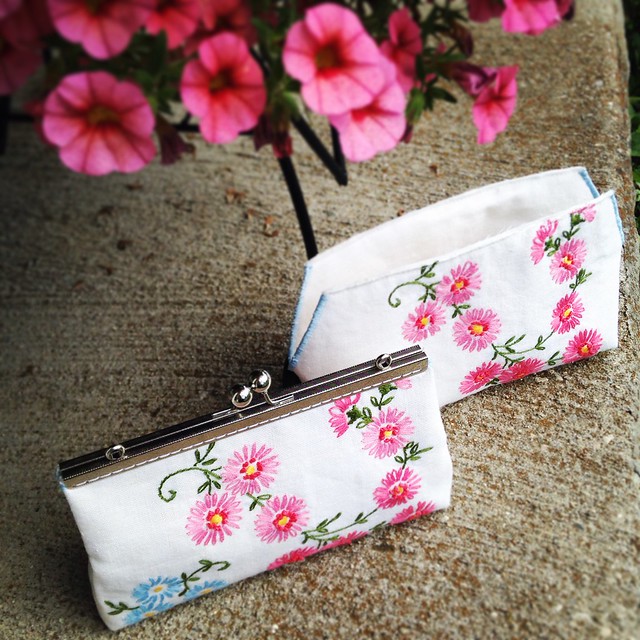 Upcycled Tablecloth Clutch Purses