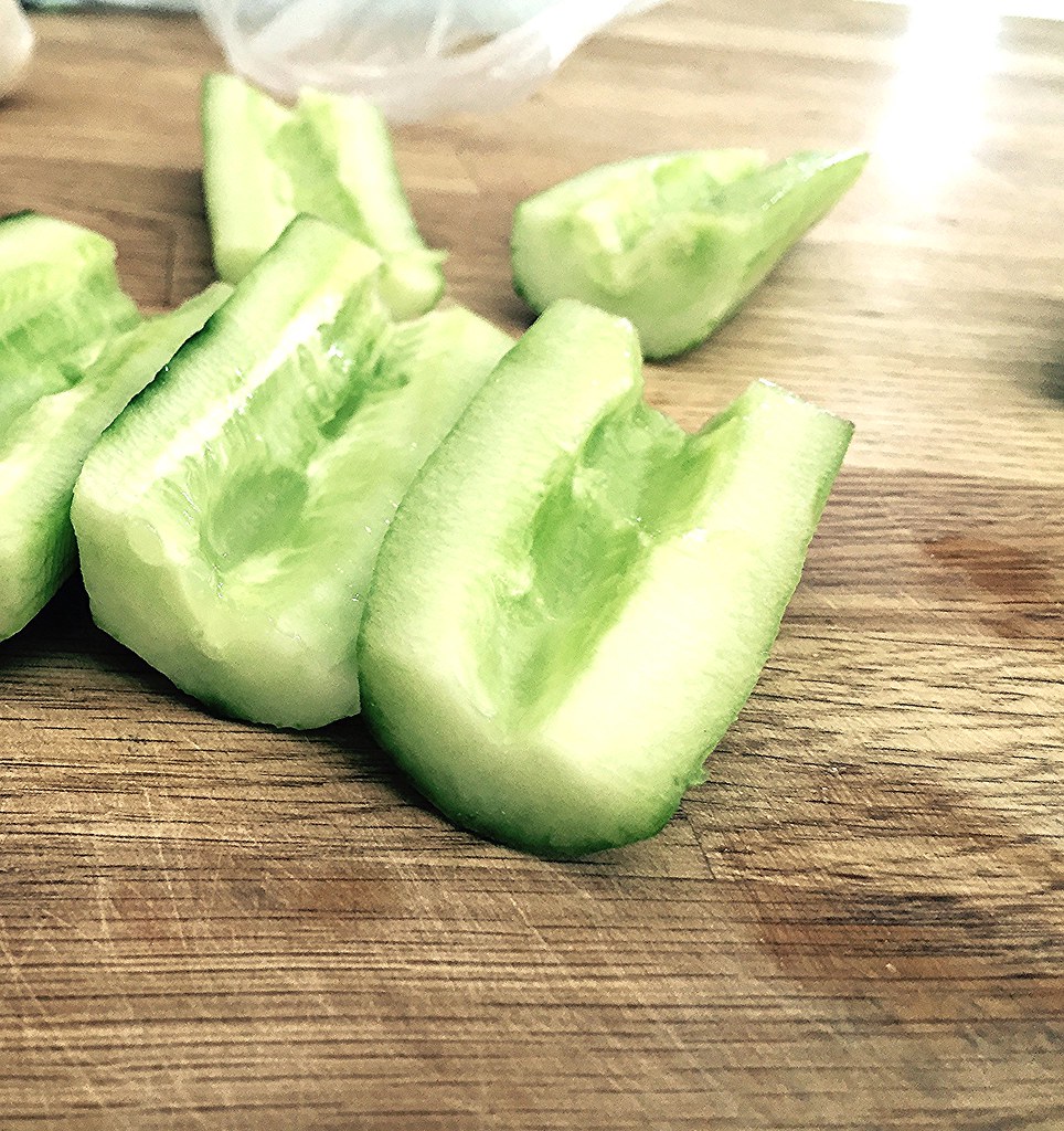 cucumbers with middles scraped out
