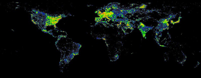 a light pollution map