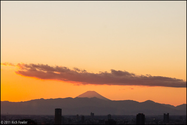 Mt. Fuji at Sunset from Tokyo Tower.
