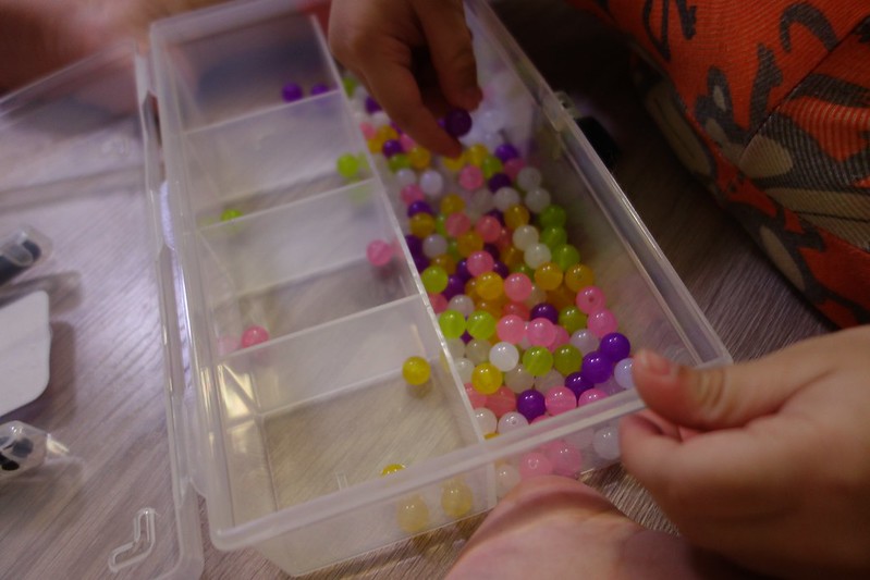 Similar game play with the coloured beads - adds complexity and concentration levels! 