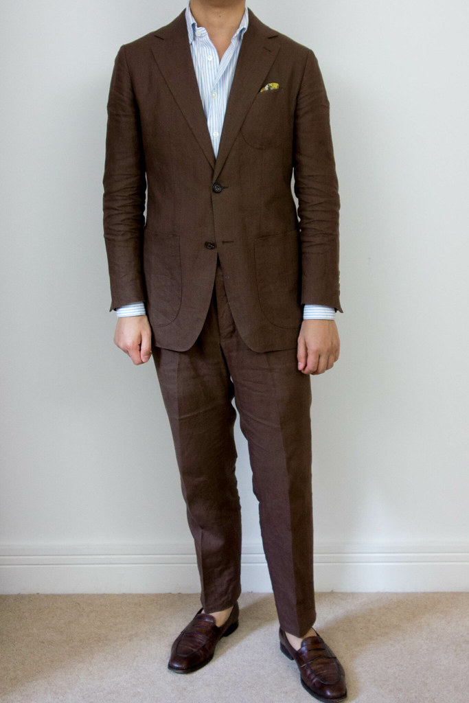 Brown linen suit | Kent Wang unstructured brown linen suit (… | Flickr