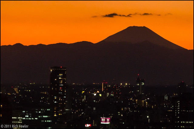 Mt. Fuji at Sunset from Tokyo Tower.