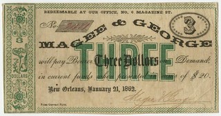 New Orleans Magee and george 3 dollar note