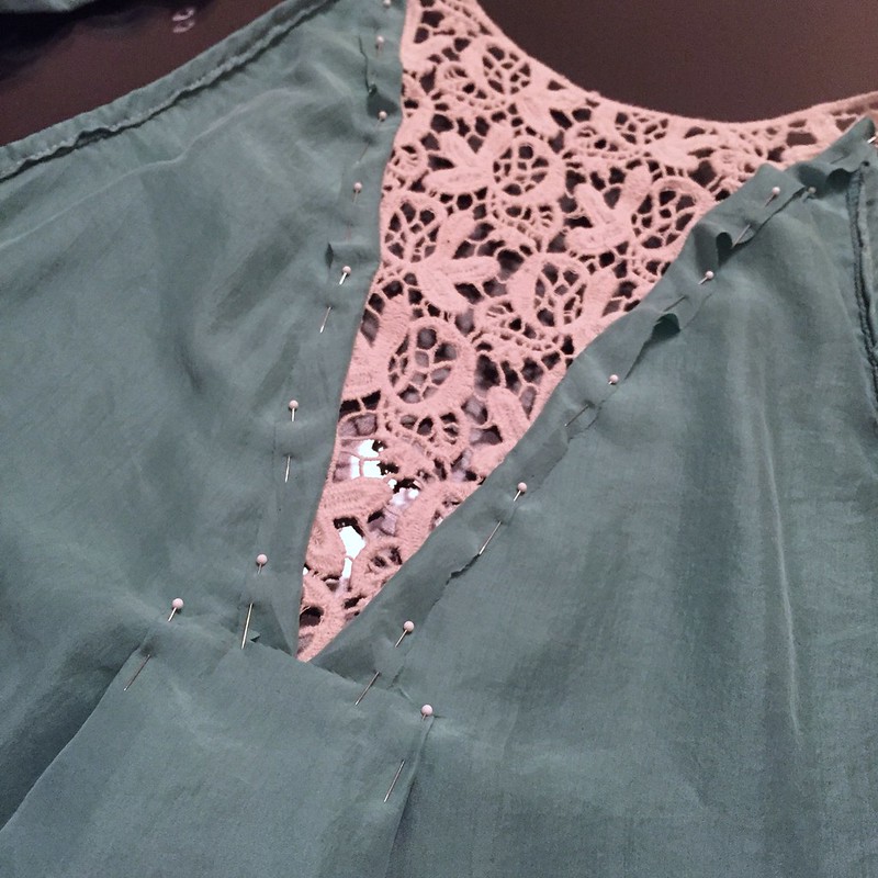 Silk and Lace Blouse - In Progress