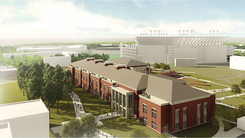 A render of the new academic classroom and laboratory complex and campus dining facility