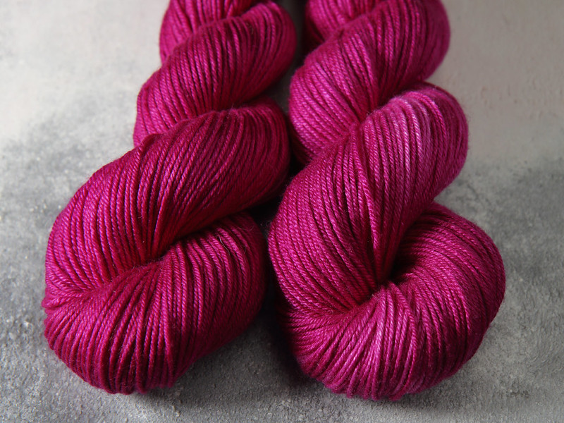 British Bluefaced Leicester wool and silk DK hand-dyed yarn 100g – ‘Professor Plum’