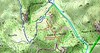 Carte IGN du secteur Pargulu avec les tracés du Chjassu di I Carbunari (rose) et du nouveau sentier (supranu - en rouge) avec en vert le raccordement effectué le 05/01/2019 avec jonction