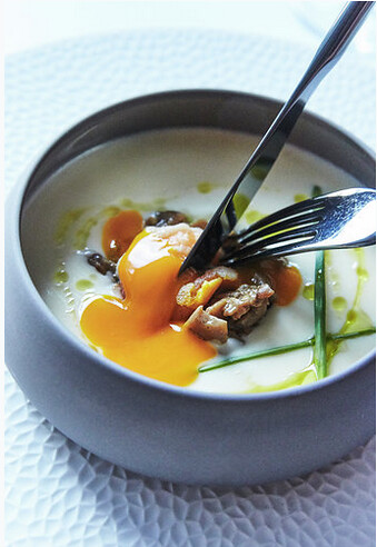 Alma of Spain sopa de idiazabla con huevo a baja temperatura