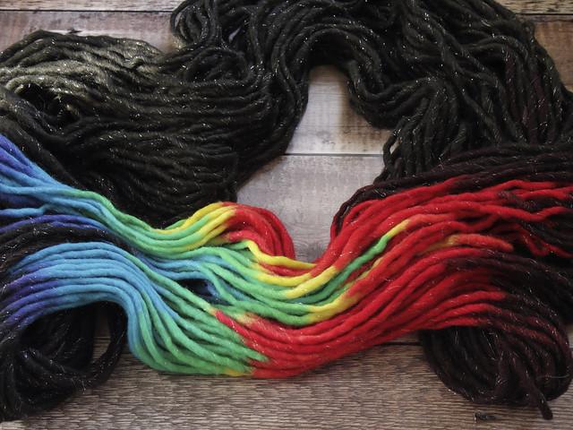Misfits Sale: Phlump Merino – hand-dyed super chunky superwash wool sparkle yarn 200g – ‘ZX’