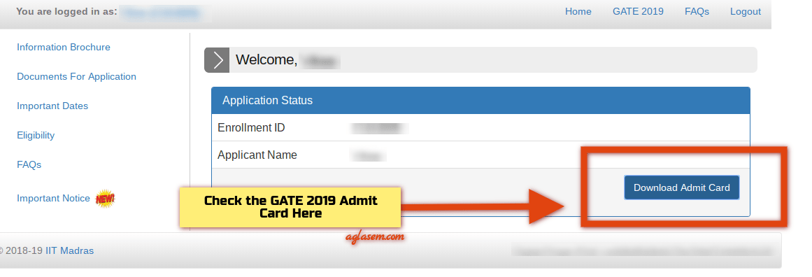 GATE 2019 Admit Card Available