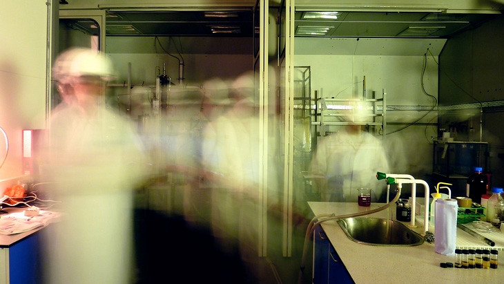 time capture of people moving around a laboratory