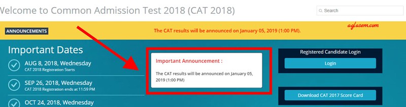 CAT Result 2018 Date Official