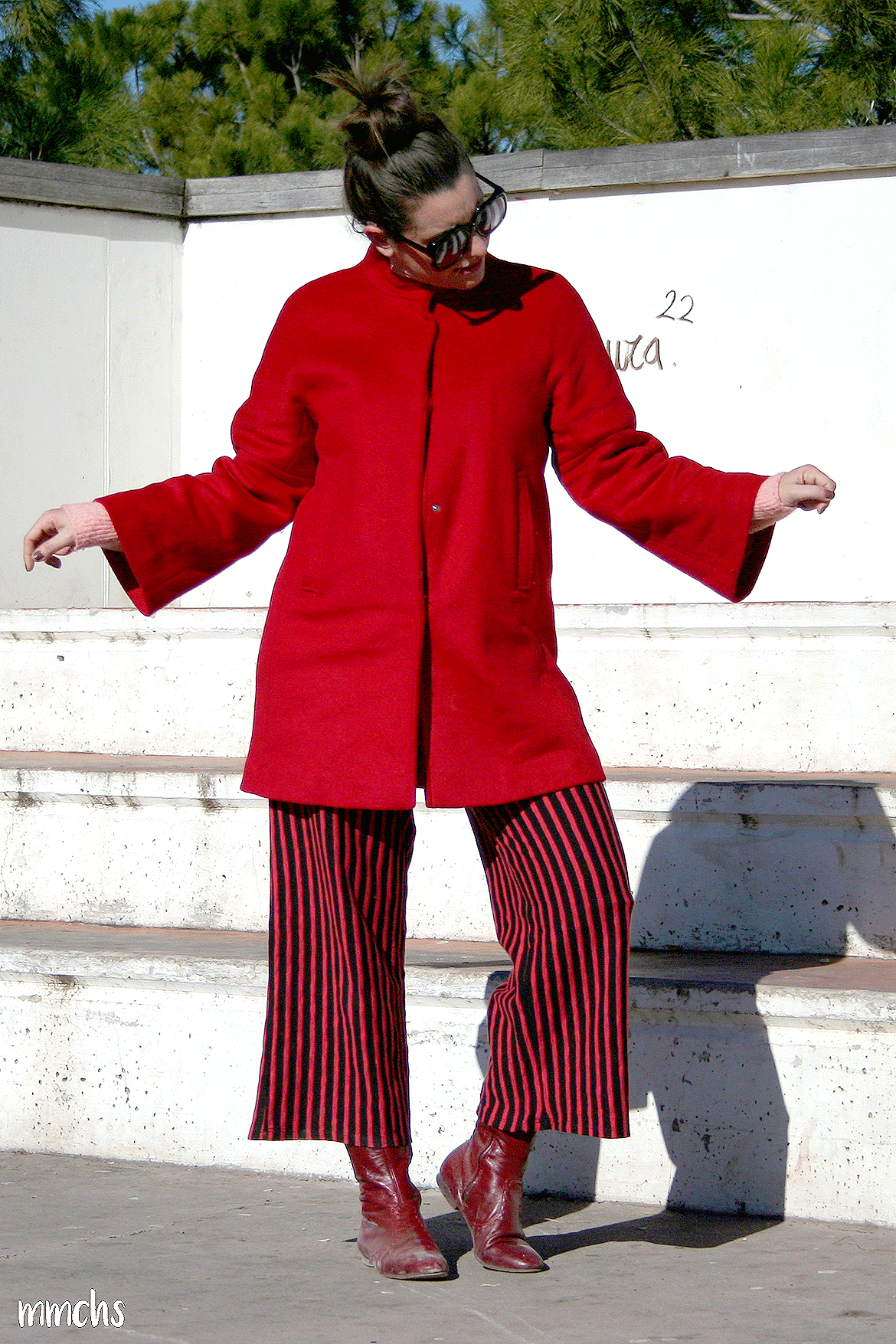 abrigo rojo de mujer MANGO