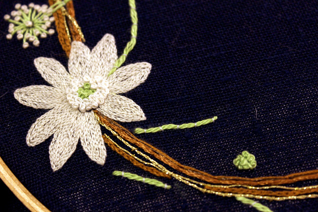 Detail on large white flower