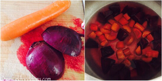 Carrot Beetroot Soup Recipe for Babies, Toddlers and Kids - step 1