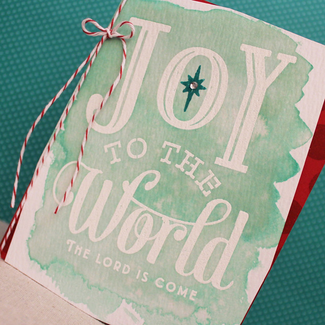 Watercolor Joy To The World Close Up