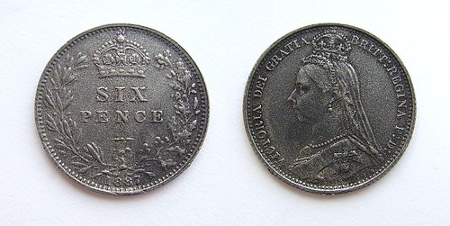 1887 replacement sixpence