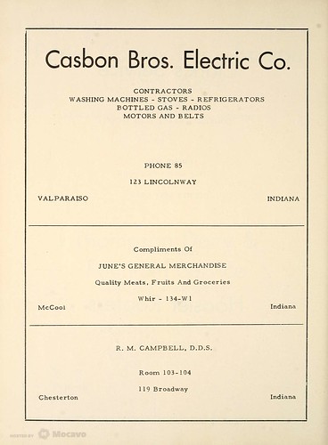 Casbon Electric Ad 1949 Portage HS yearbook