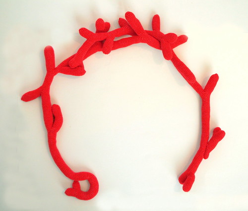 Red coral - Crochet necklace