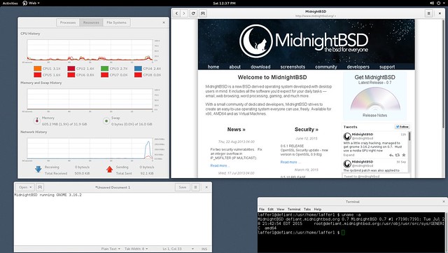 MidnightBSD GNOME 3 desktoppal